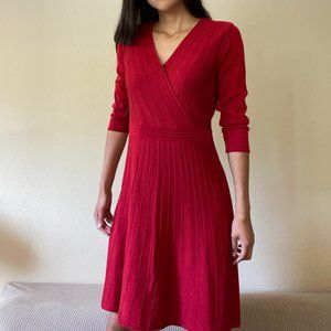 Red mid-length dress